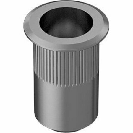 BSC PREFERRED Zinc-Plated Heavy-Duty Rivet Nut Open End M6x1.0 Interior Thread 4.2-6.6mm Material Thickness, 10PK 95105A187